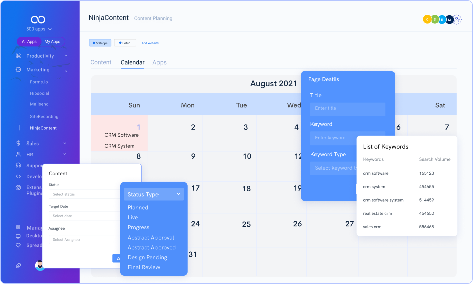 content planner leave note